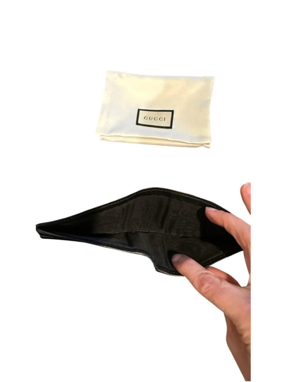 Authentic Gucci Imprime Black Bifold Wallet Defect Vintage Box Dust Bag Included - Picture 5 of 7
